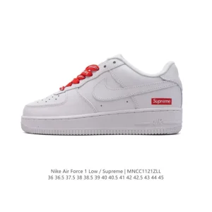 Nike Air Force 1 '07 Low White Leather Casual Sneakers with Air Cushion