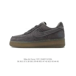 Nike Air Force 1 '07 Low White Leather Casual Sneakers with Air Cushion