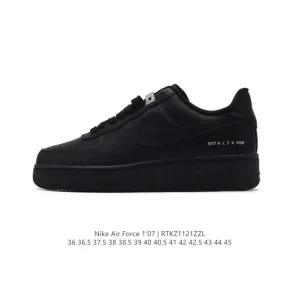 Nike Air Force 1 '07 Low White Leather Sneakers with Air Cushion