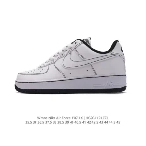 Nike Air Force 1 '07 Low White Leather Sneakers with Air Cushion