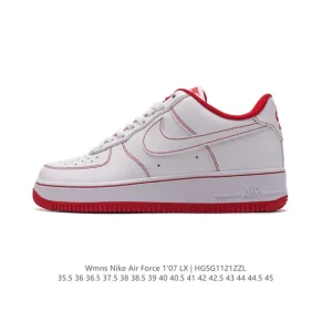 Nike Air Force 1 '07 Low White Leather Sneakers with Air Cushion
