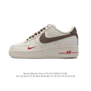 Nike Air Force 1 '07 Low White Leather Sneakers with Air Cushion