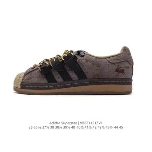 Adidas Superstar '82 Classic Shell Toe Sneakers with Metal Buckle Straps