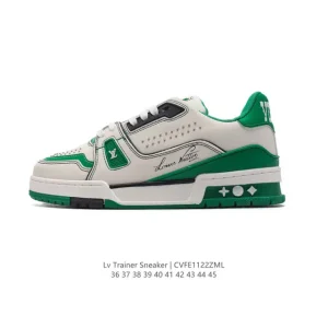 Louis Vuitton Trainer Sneaker Low Leather Fashion Shoes for Men and Women