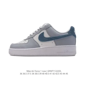 Nike Air Force 1 '07 Low White Leather Casual Sneakers with Air Cushion