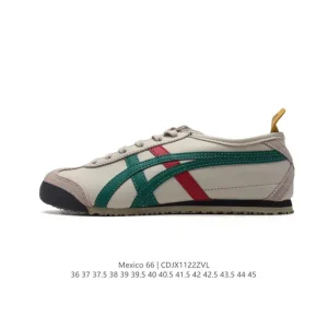 ASICS Onitsuka Tiger Mexico 66 Classic Retro Leather Sneakers for Men and Women