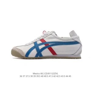 ASICS Onitsuka Tiger Mexico 66 Classic Leather Retro Sneakers for Men and Women