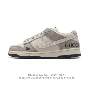 Nike Dunk Low Retro Cucci Collaboration Vintage Skateboarding Shoes