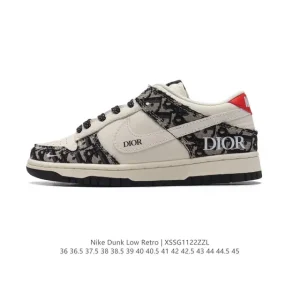 Nike Dunk Low Retro Dior Inspired Vintage Skateboarding Sneakers