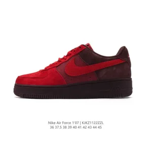 Nike Air Force 1 '07 Low White Leather Casual Sneakers with Air Cushioning
