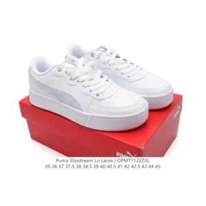 Puma Slipstream Laces Retro Leather Low-Top Sneakers with Thick Sole