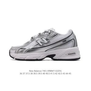 New Balance Mr740 Vintage Grey Retro Dad Sneakers with Blue Accents