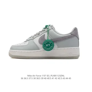Nike Air Force 1 Low White Classic Leather Sneakers with Gum Sole