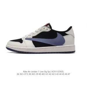 Jordan Military Blue Low AJ1 Reverse Swoosh Retro Basketball Shoe