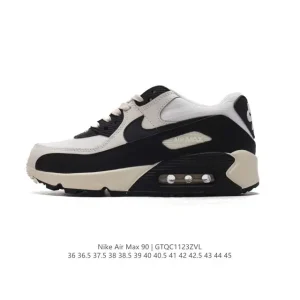 Nike Air Max 90 Retro Running Shoes with Leather and Air Cushion