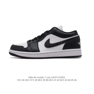 Jordan AJ1 Low Retro Leather Sneakers with Air Cushioning