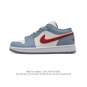 Jordan AJ1 Low Retro Classic Leather Basketball Shoes with Air Cushion