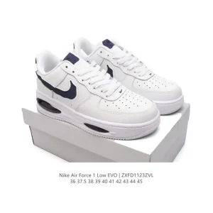 Nike Air Force 1 Low '07 White Leather Sneakers with Air Cushion