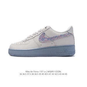 Nike Air Force 1 '07 Low White Leather Casual Sneakers with Air Cushion
