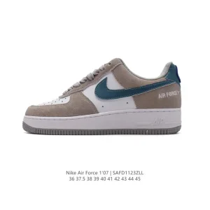 Nike Air Force 1 '07 Low White Leather Casual Sneakers with Air Cushion