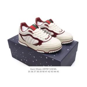 Gucci Rhyton Platform Sneakers 2024 White Leather Thick Sole Unisex Shoes