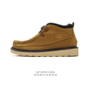 Cat Men's Classic Leather Martin Boots with Chunky Sole