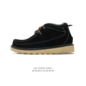 Cat Men's Classic Leather Martin Boots with Thick Sole