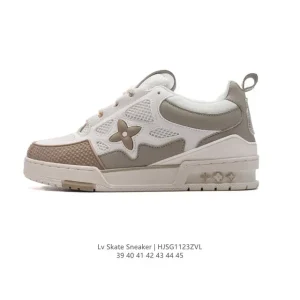 Louis Vuitton Skate Sneaker 2024 Mens Grain Leather Shoes