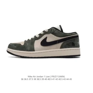 Jordan Air 1 Low Retro Classic Leather Basketball Shoes with Air Cushioning