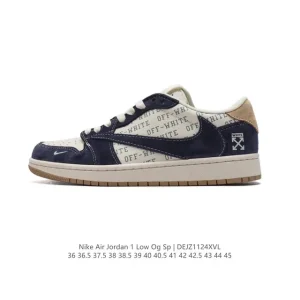 Jordan Military Blue Low Reverse Swoosh AJ1 Retro Basketball Shoes
