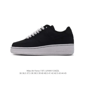 Nike Air Force 1 '07 Low White Leather Sneakers with Air Cushion