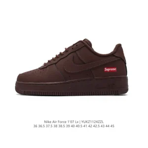 Nike Air Force 1 '07 Low White Leather Sneakers with Air Cushioning
