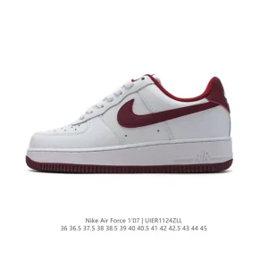 Nike Air Force 1 '07 Low White Leather Sneakers with Air Cushioning