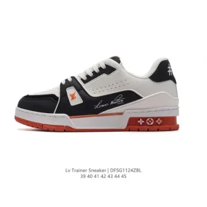 Louis Vuitton Trainer Sneaker Low White Leather Fashion Sneakers