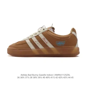 Adidas Bad Bunny Gazelle Indoor Deconstructed Sneakers White Leather