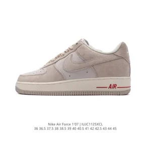 Nike Air Force 1 '07 Low DE3966 White Leather Sneakers with Air Cushion