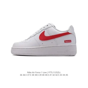 Nike Air Force 1 '07 Low White Leather Sneakers with Air Cushion