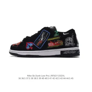 Neckface x Nike SB Dunk Low Black Halloween Skateboarding Shoes