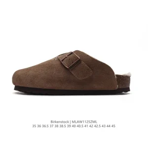 Birkenstock Boston Vl Suede Fur Lined Adjustable Soft Footbed Clog