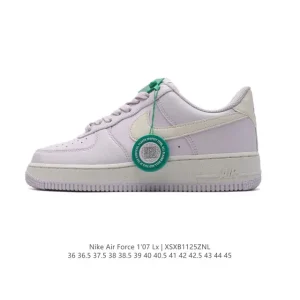 Nike Air Force 1 Low 07 White Leather Sneakers with Bubble Air Unit