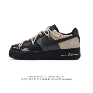 Nike Air Force 1 '07 Low White Leather Sneakers with Air Cushioning