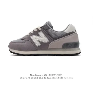 New Balance 574 Evw Vintage Pigskin Leather and Fabric Sneakers
