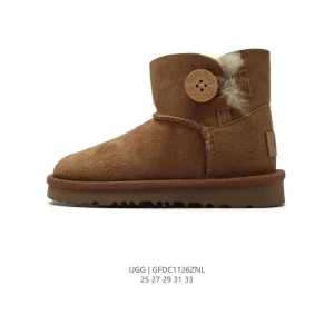 UGG Kids Button Cuff Mid Calf Snow Boots Fashion Comfort Outdoor Winter