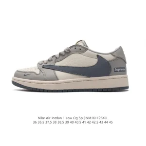 Jordan Military Blue Low AJ1 Reverse Swoosh Retro Basketball Shoes