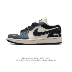 Jordan AJ1 Low Retro Classic Leather Basketball Shoes with Air Cushion