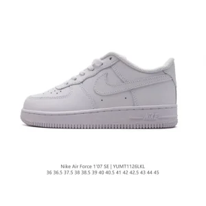 Nike Air Force 1 '07 Low DH2925 White Leather Sneakers with Air Cushion