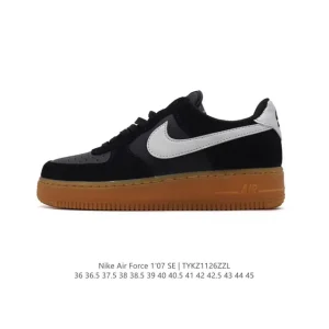 Nike Air Force 1 '07 Low White Leather Casual Sneakers with Air Cushion