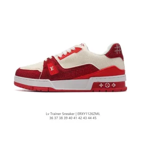 Louis Vuitton Trainer Sneaker Low Crystal Embellished Platform Shoes