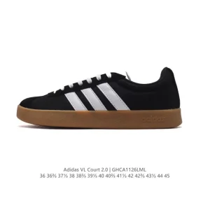 Adidas Vl Court 2.0 Shoes T-Shape Toe White Sneakers