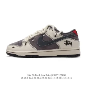 Nike Dunk Low Retro Deconstructed Sneaker with Double Laces